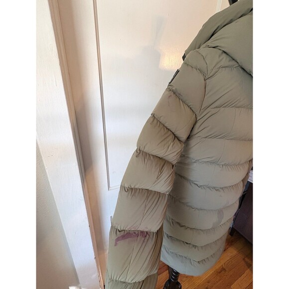 Mackage Calla Down Filled Long Puffer Coat Olive Green DAMAGED STAINED Size M - Picture 9 of 12